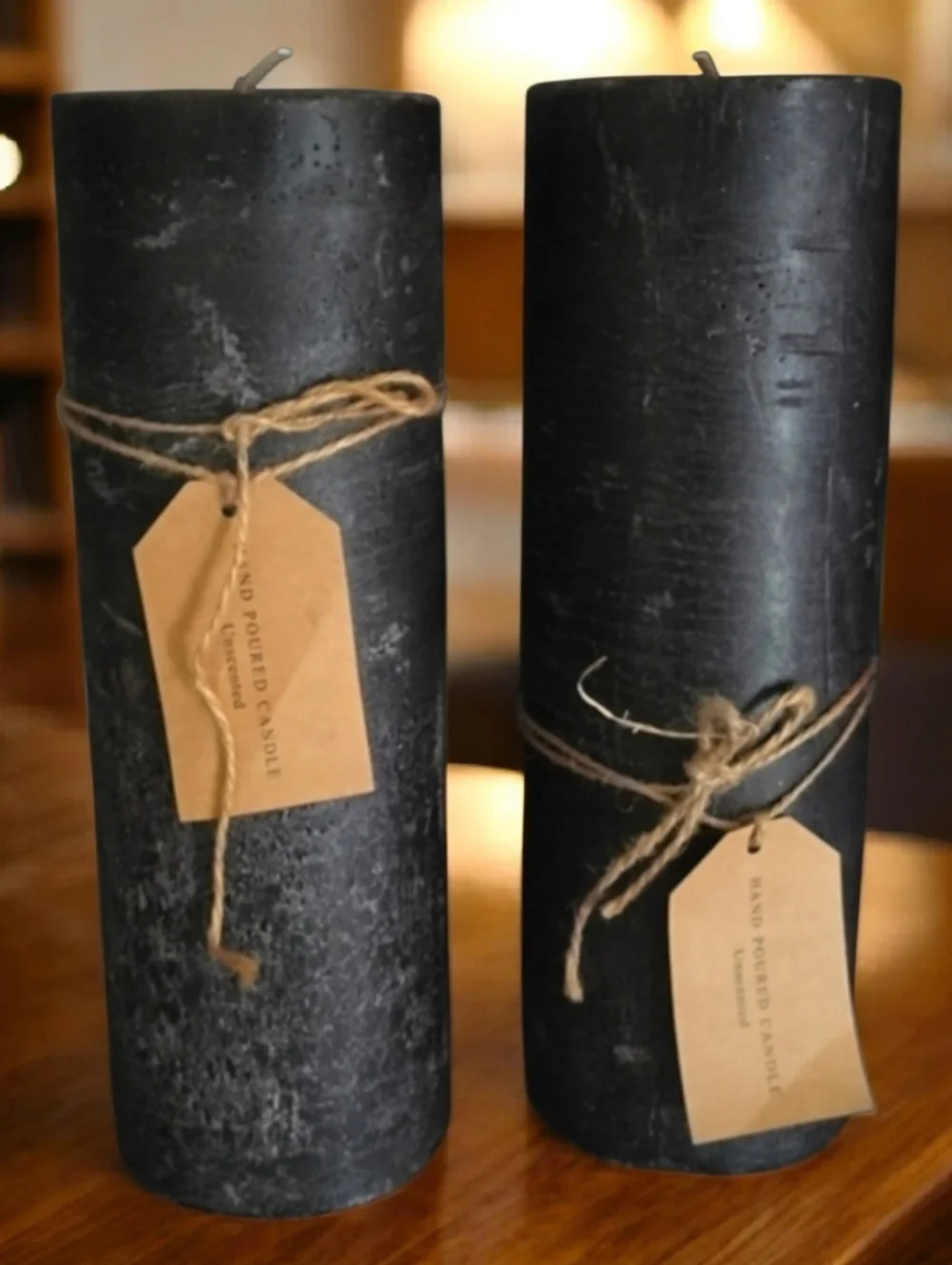 TWO Handpoured Candle Large Pillar Style 4